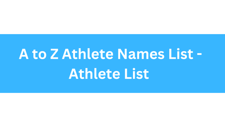 A to Z Athlete Names List