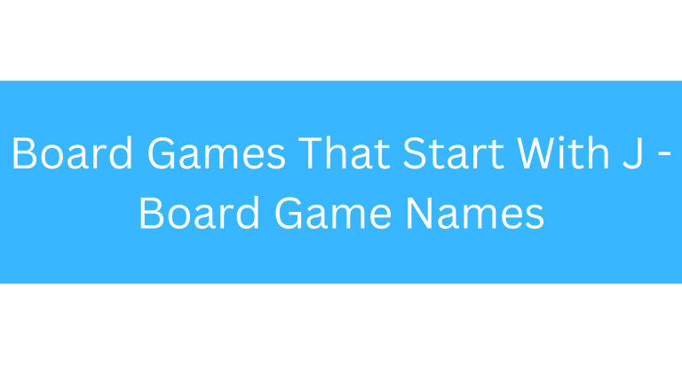 Board Games That Start With J