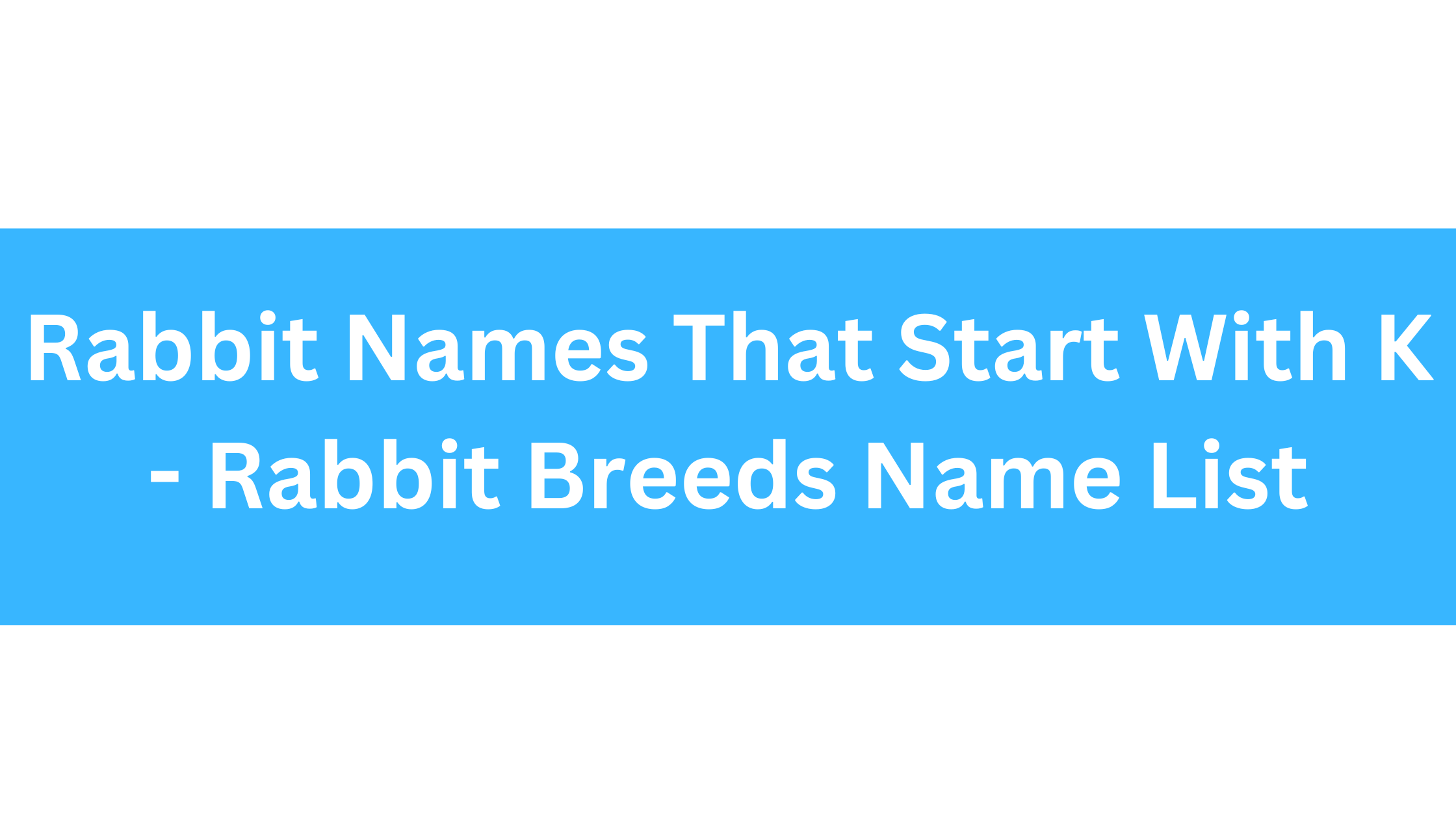 Rabbit Names Beginning With K