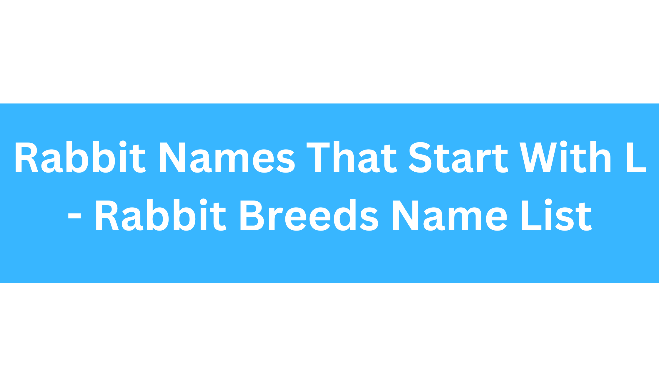 Rabbit Names Beginning With L
