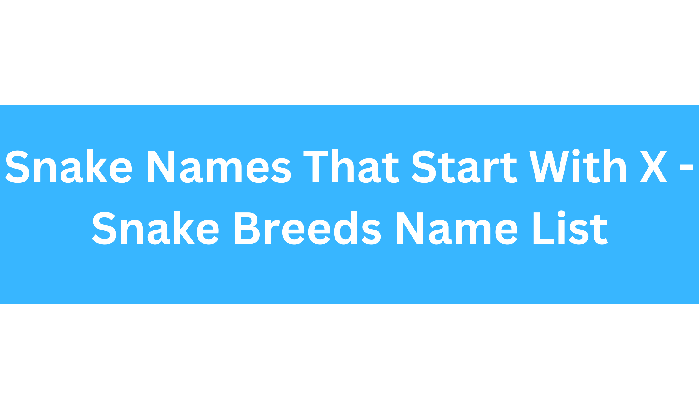 Snake Names Beginning With X