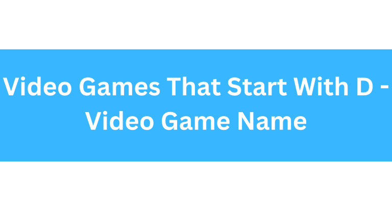 Video Games That Start With D
