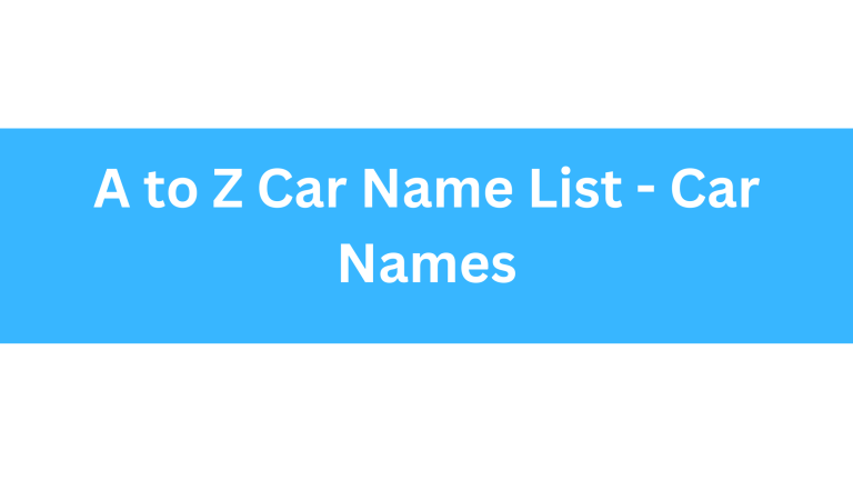 a to z Car Name List - Car Names