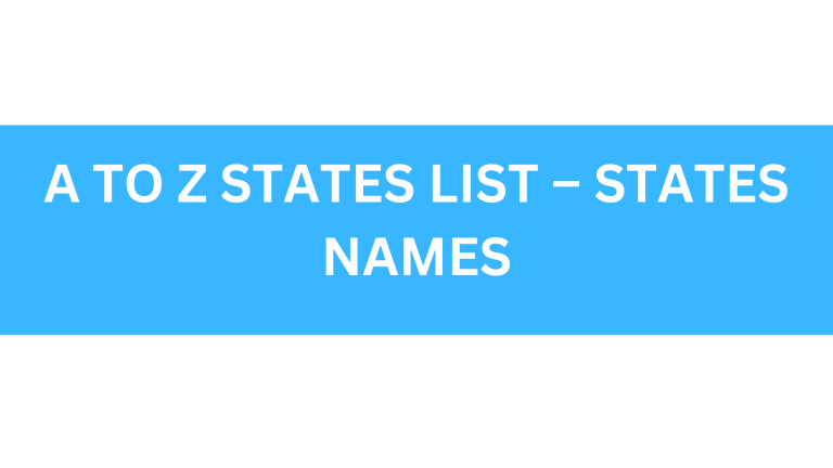 a to z states list - states names