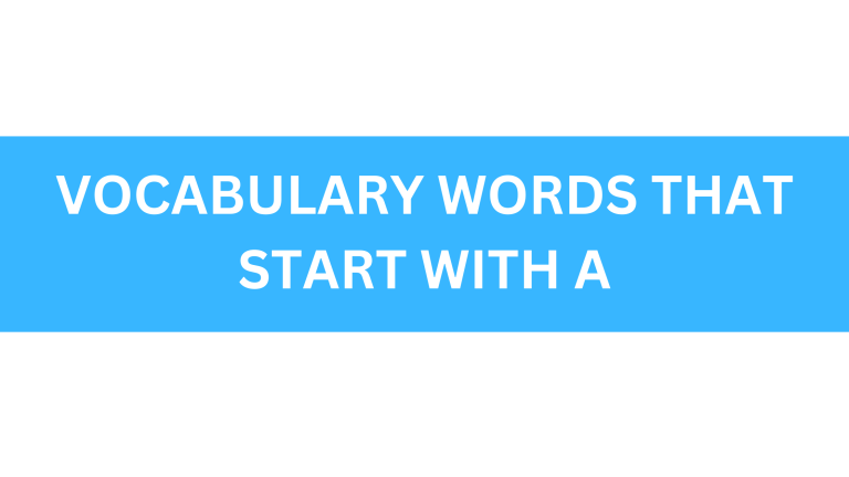 vocabulary words that start with a