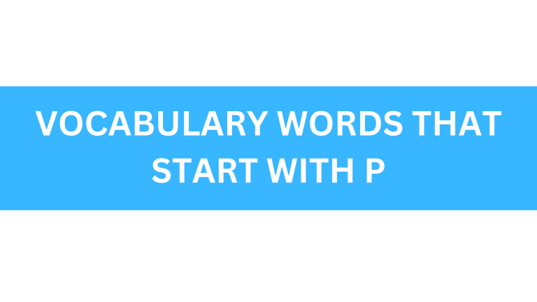 vocabulary words that start with p