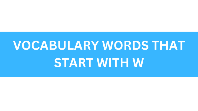 vocabulary words that start with w