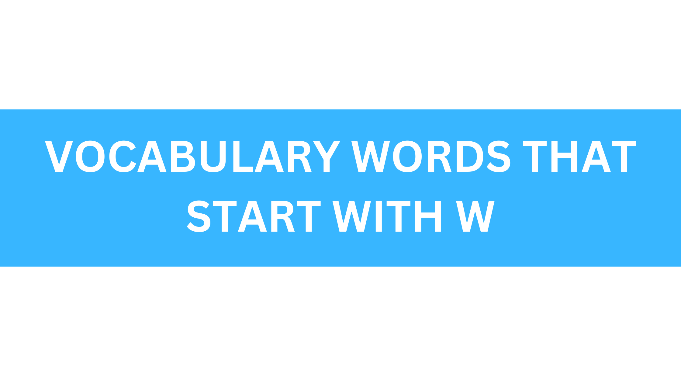 vocabulary words that start with w